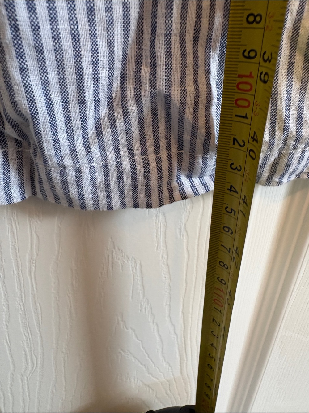 H&M Light Blue Stripe Men's Drawstring Linen Pants - Picture 8 of 10